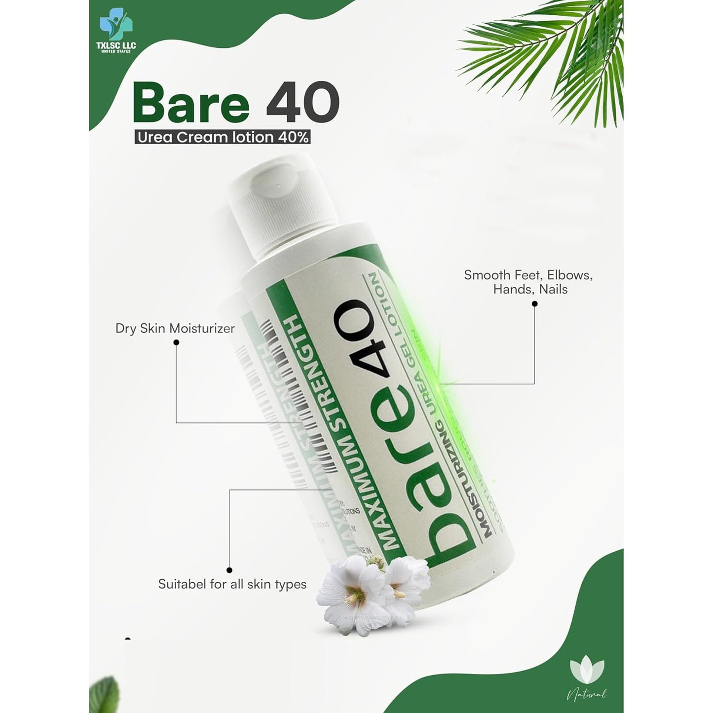 Professional Bare 40 Pro lotion with 40% Urea Cream