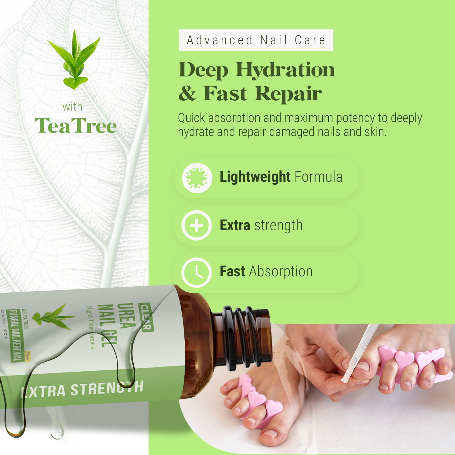 CLEAR Urea Nail Gel with Tea Tree Oil