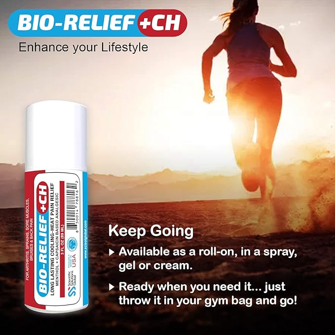 BIO-RELIEF +CH Pain Relief Gel 3 oz Roll-on