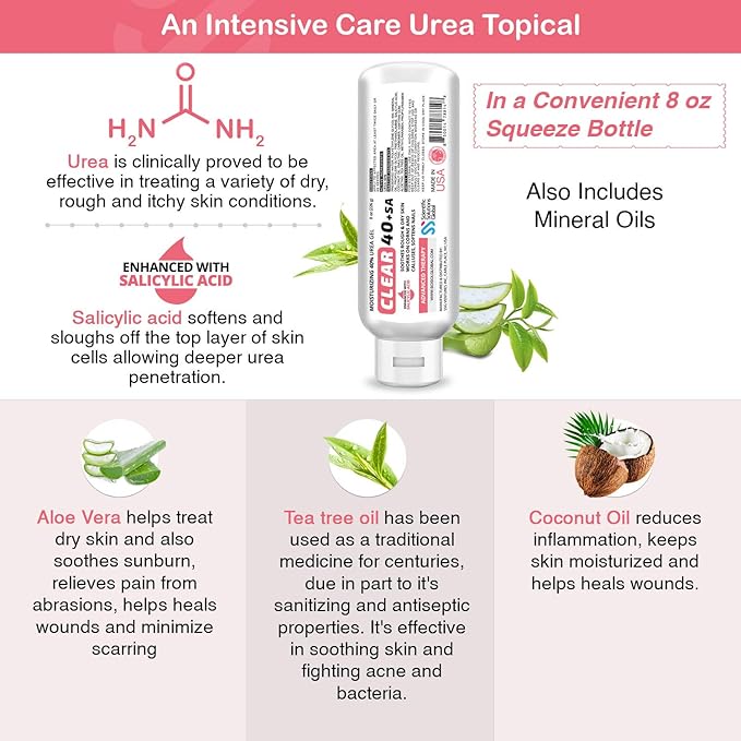 CLEAR 40 - 40% Urea Gel, 4 oz with Salicylic Acid