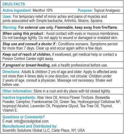 BIO-RELIEF Pain-relief Roll On -  10% Menthol & Arnica
