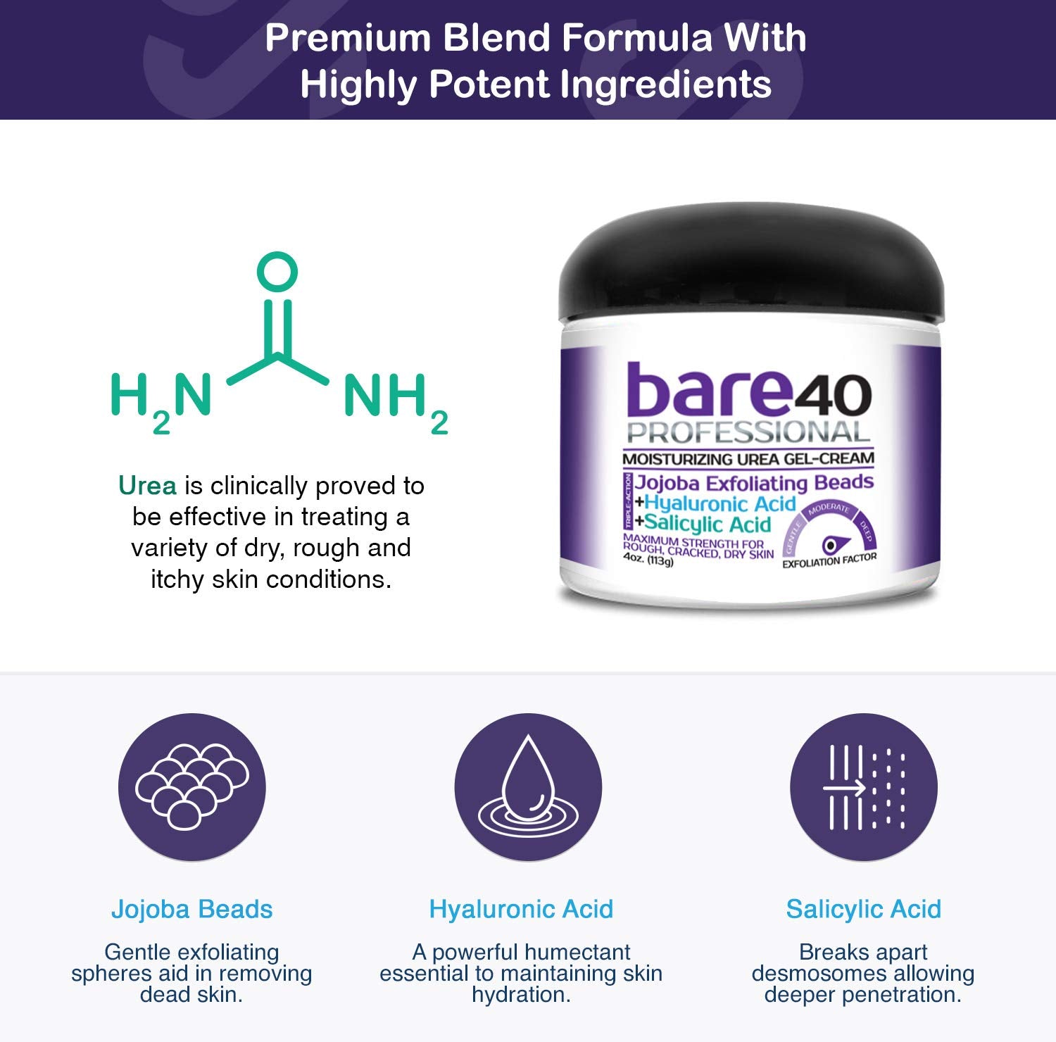 BARE 40 PRO 40% Urea Gel with Jojoba Beads