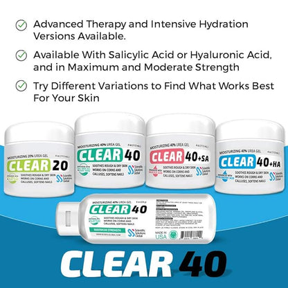 CLEAR 40 - 40% Urea Gel, 4 oz - Hyaluronic Acid