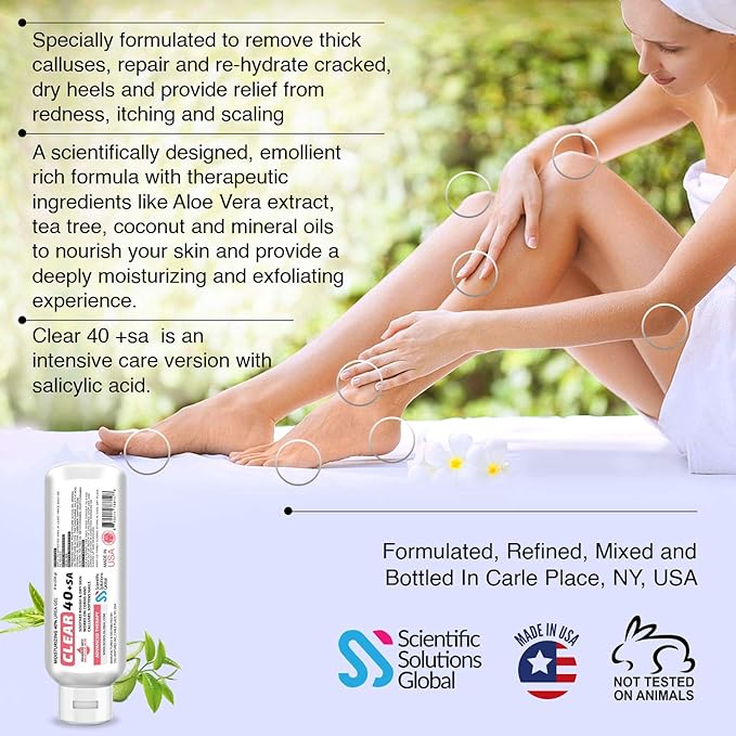 CLEAR 40 - 40% Urea Gel, 4 oz with Salicylic Acid