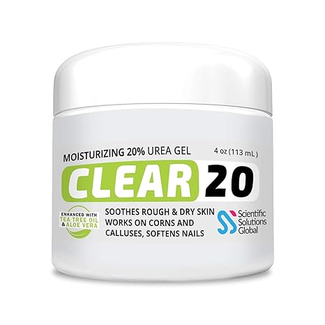 CLEAR 20, 20% Urea Gel, 4 oz w/ Tea Tree & Coconut Oil, Aloe Vera Extract