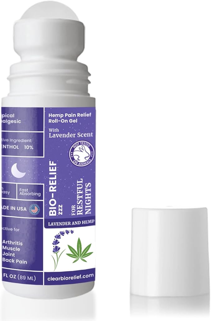 BioRelief Nighttime Hemp Pain Relief Roll-On Gel - Lavender Scent