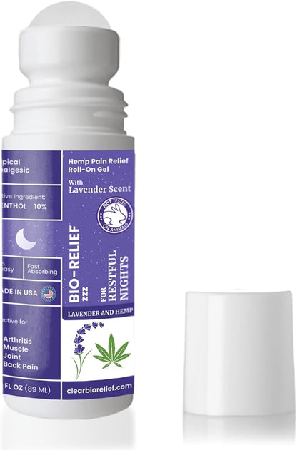 BioRelief Nighttime Hemp Pain Relief Roll-On Gel - Lavender Scent