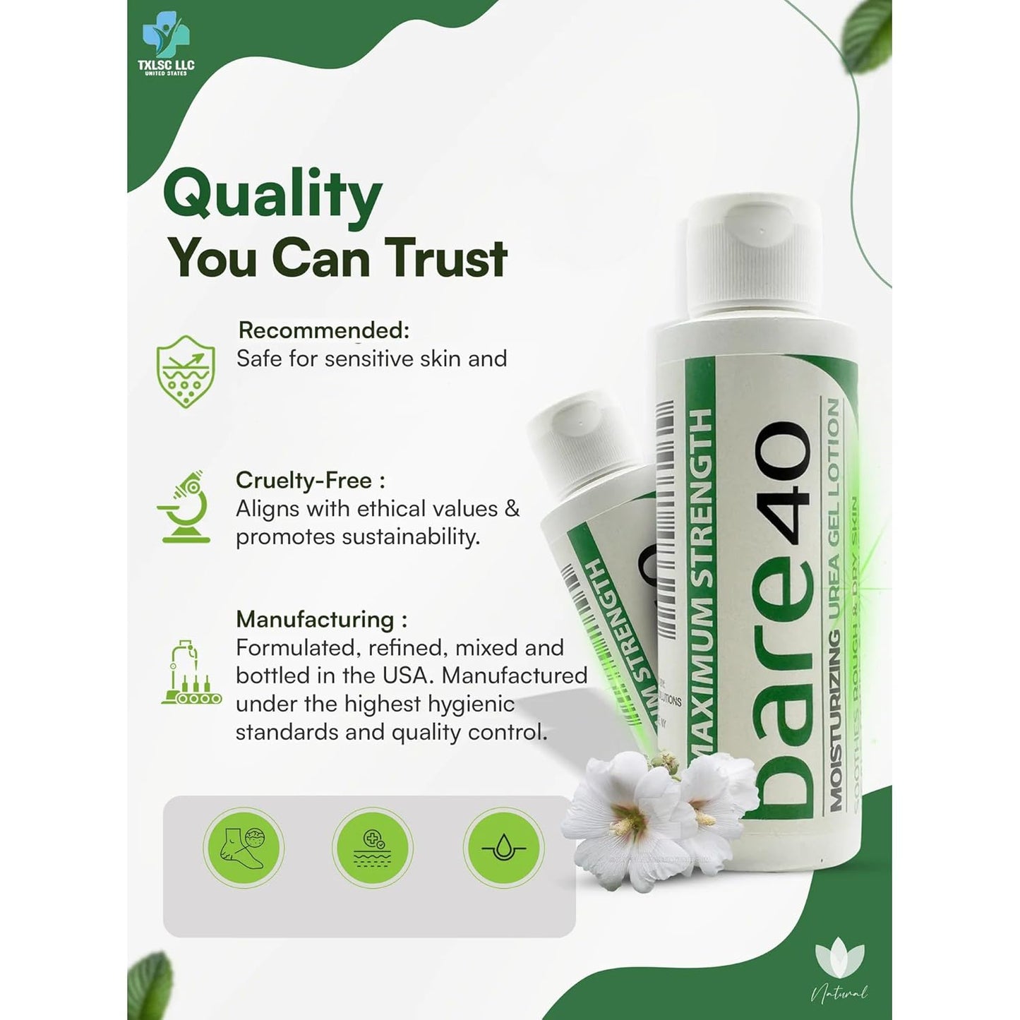 Professional Bare 40 Pro lotion with 40% Urea Cream