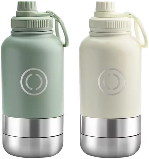 OSC Insulated Water Bottle with Detachable Travel Bowls for Pets & Humans