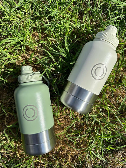 OSC Insulated Water Bottle with Detachable Travel Bowls for Pets & Humans