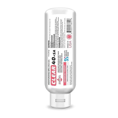 CLEAR 40 +SA, 40% Urea Gel + 2% Salicylic Acid, 8 oz w/Tea Tree & Coconut Oil