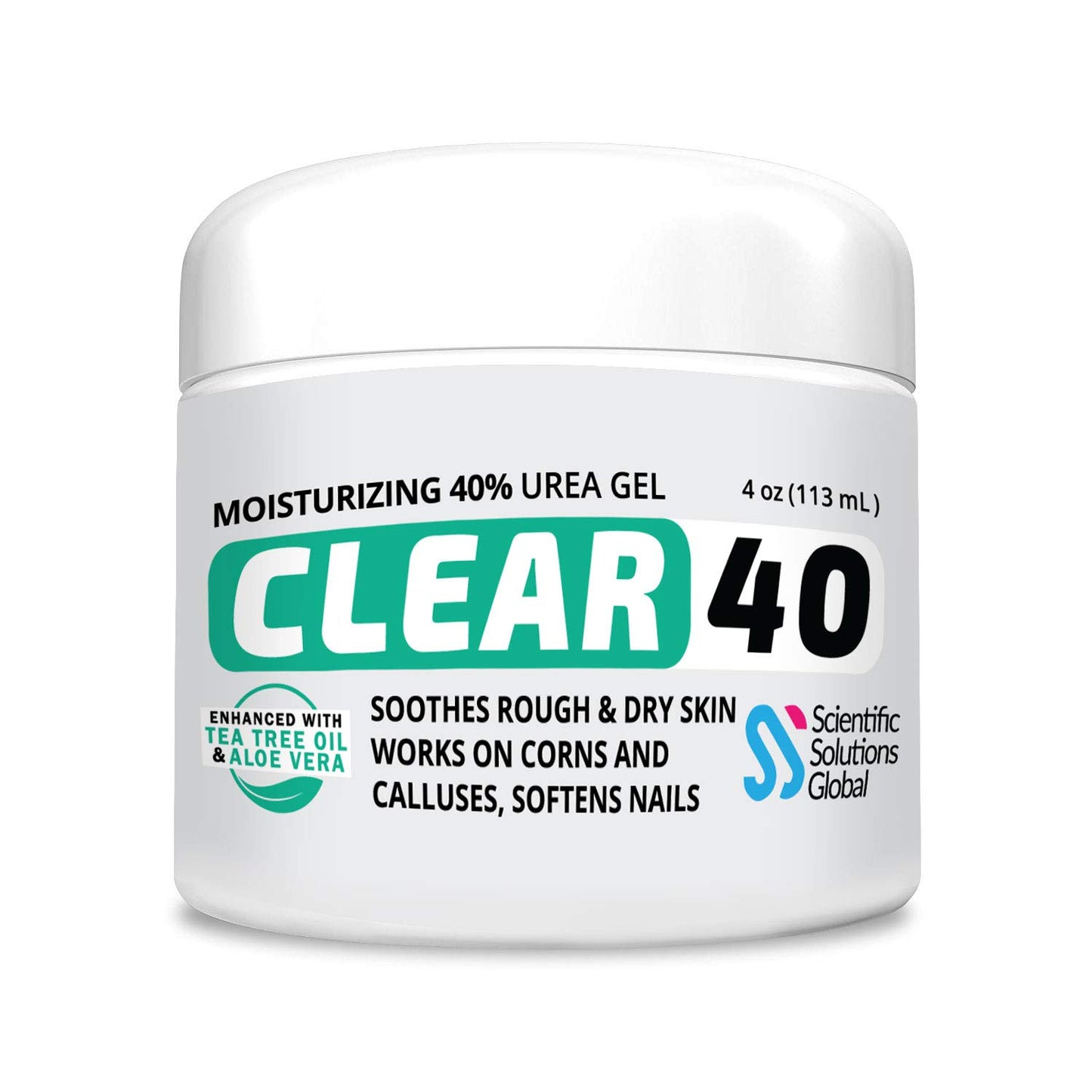 CLEAR 40, 40% Urea Gel, 4 oz w/Tea Tree & Coconut Oil, Aloe Vera Extract