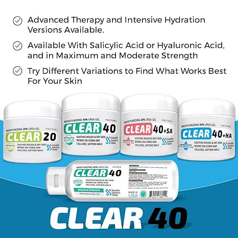 CLEAR 20, 20% Urea Gel, 4 oz w/ Tea Tree & Coconut Oil, Aloe Vera Extract