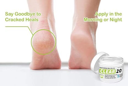 CLEAR 20, 20% Urea Gel, 4 oz w/ Tea Tree & Coconut Oil, Aloe Vera Extract