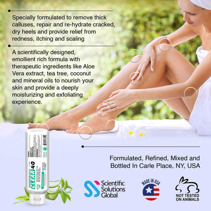 Clear 40, 40% Urea Gel, 8 oz w/Tea Tree & Coconut Oil