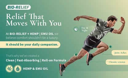 BIO-RELIEF Pain-relief Roll On - HEMP EMU OIL