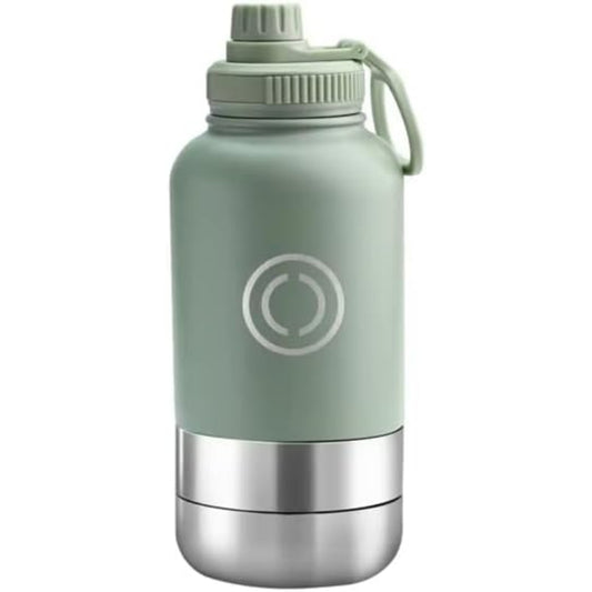 OSC Insulated Water Bottle with Detachable Travel Bowls for Pets & Humans