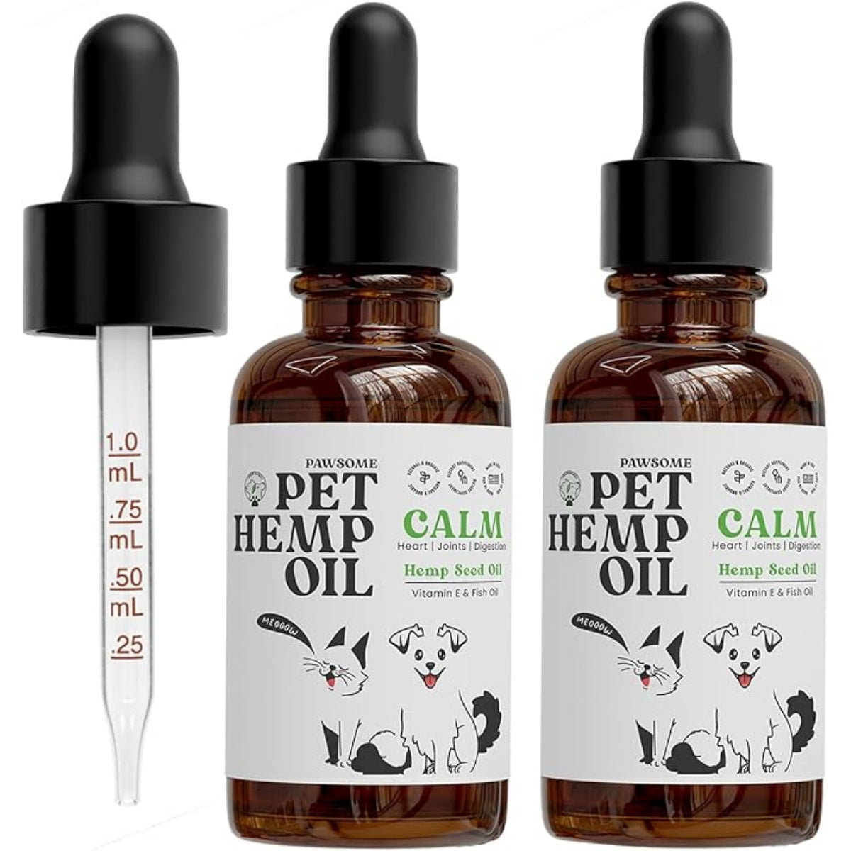 Pack of 2 Hemp Oil for Dogs and Cats